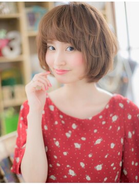 カバーヘア ブリス 志木南口駅前店(COVER HAIR bliss) くせ毛風♪暖色系カラー前下がり小顔ボブルフa志木20代30代40代