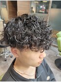 プードルパーマ×ツーブロック×刈り上げ