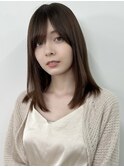ナチュラルストレート ロングレイヤー 艶感