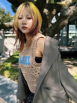 クペウ アエレ(cope'u aele) ボブ/ダブルカラー/ケアブリーチ/ブロンド/梅田/大阪