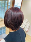 秋色ピンクブラウン☆ばっさりショートボブ