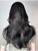 ロング顔周りレイヤー韓国ヘア美髪_ba469971