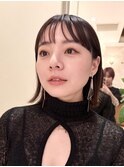 ★黒髪ボブワイドバング前髪切りっぱなしワンレングスボブ銀座