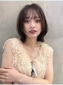 くすみベージュ/ボブ/前髪/レイヤー/髪質改善/縮毛矯正/大宮