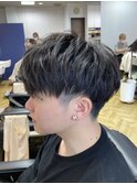 爽やか束感モテる黒髪ツーブロックマッシュ20代30代v1名護大東