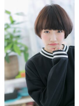 ミック ヘアアンドメイク アップ 駒込店(miq Hair&Make up) ネイビーアッシュオン眉前下がりマッシュショートb1