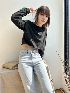 ムード カナザワ(mood kanazawa) フルバング×外ハネミディアム