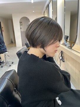 ニコフクオカヘアーメイク(NIKO Fukuoka Hair Make) 【NIKO】シークレットハイライト/ショートボブ/オリーブカラー