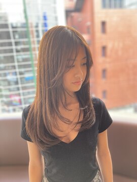 アロマ ヘアー ルーム 新宿3号店(AROMA hair room) ライトベージュ×顔周りレイヤー×小顔カット