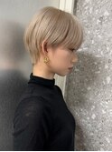ダブルカラーショートウルフカットショートボブレイヤー前髪あり
