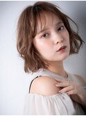ミルクティーカラー乾かすだけ切りっぱなしボブv川口20代30代
