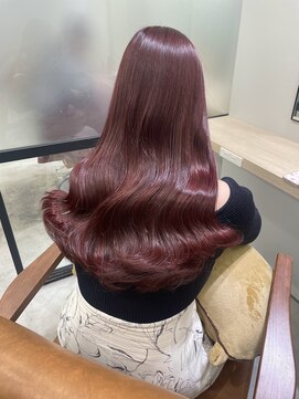 ミリー 梅田店(milly) ブリーチなしW◎カシスピンク○イルミナカラー