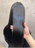 髪質改善美髪ブルーブラックカラー