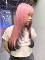 グロウ 渋谷(grow) 【ペールピンク×裾ブラック】レイヤースタイル☆