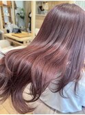 ブリーチなしカラー ダブルカラー ピンクカラー ピンクブラウン