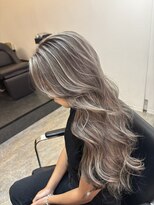 ブレンド 渋谷(BLend)&nbsp;ハイライトカラーくびれヘアアプリコットオレンジ