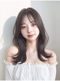 ミディアムヘア暗めカラーデザインカラーフェイスフレーミング
