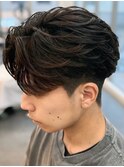 奈良men's刈り上げフェザーパーマフェザーショート