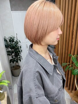 イルウィ(irwi) 【門前仲町】トレンド ミルクティーカラー ショートボブ