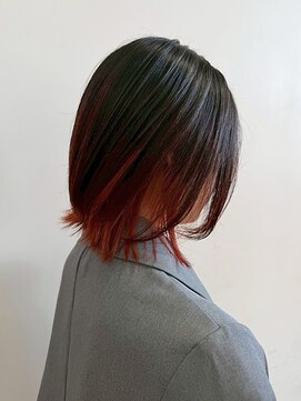 イーストハムヘッドショップ(EAST HAM head shop) ミディアムレイヤーボブ/インナーカラー/レッド