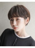 大人可愛い20代30代40代黒髪前下がりショートボブ丸みショート◎