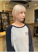  ミルクティーベージュ×ショートレイヤー