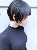 黒髪ショートボブ_ことりベージュ毛先パー