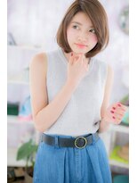 ミック ヘアアンドビューティー 大山店(miq  Hair&Beauty)&nbsp;ナチュラルビューティ☆グレーベージュ前下がりボブc1