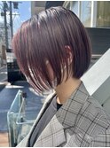 「NUDE」#ピンク20代30代40代 ミニボブ 前下りボブ フレンチボブ