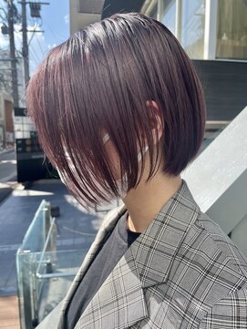 ヌード(NUDE) 「NUDE」#ピンク20代30代40代 ミニボブ 前下りボブ フレンチボブ