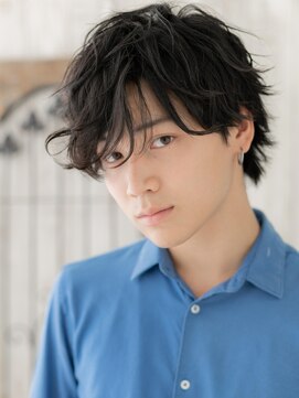 トニーアンドガイ メン 与野駅前店(TONI&GUY MEN) モテ抜け感ランダムパーママッシュ黒髪ウェットスタイルe与野