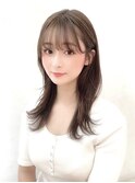 ロングレイヤーグレージュカラー美肌カラー透明感20代30代銀座