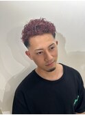 ツイストスパイラルパーマフェードカットスパイキーショート