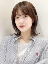 ミンクス 青山店(MINX) 大人レイヤーボブ前髪ピンクベージュインナーグレージュ