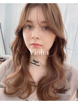バイオレット 表参道店(Violet) 韓国ベージュブラウン大人ロングレイヤーヘルシーウェーブ