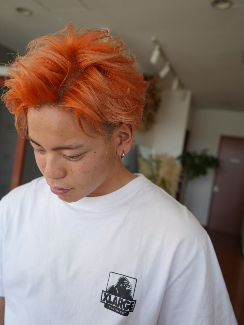 メンズブリーチ×オレンジカラー×シャドールーツ：L209639332