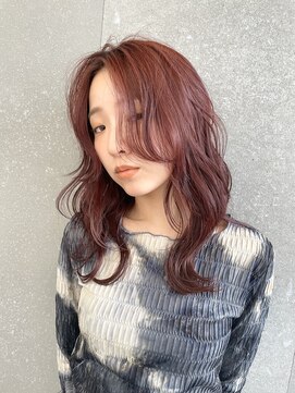 ロンドシェリ 仙台(Lond Cheri) レイヤーカット レッドブラウン ブリーチなしダブルカラー