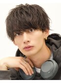 ソフトツイストスパイラルマッシュパーマ無造作ヘアツーブロック