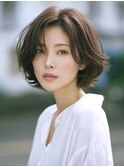 ☆ホワイトグレージュミニウルフデジタルパーマチェリーブラウン