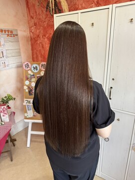 ジール(zeal) くびれヘア/アプリコットオレンジ/ハイライト/縮毛矯正/成田