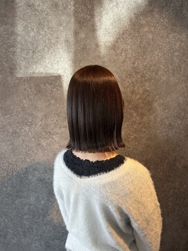 切りっぱなしボブ＋縮毛矯正