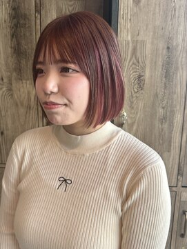ヘアーループセラデザインワークス(Hair ruup Sela design works) チェリーピンクのインナーボブ