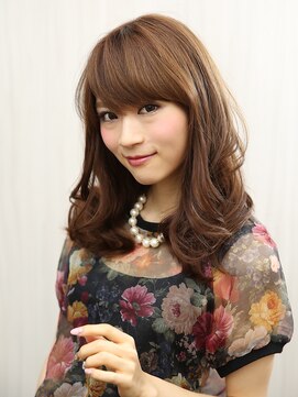 ナチュラルエフ(natural f) 20代30代ゆるふわカール×ショコラアッシュブリーチなしカラー