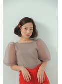 ボブスタイル×バレッタアレンジ