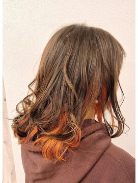 セブンルックス モカ 宇都宮鶴田店(7LOOKS mocha) インナーカラー×オレンジベージュ