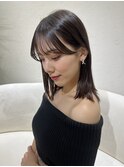 サイドバング【小顔薄めバンググレージュレイヤーロング】