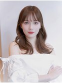 シアーカラー/セミディ/韓国ヘア/顔周り/透明感/くびれヘア/1