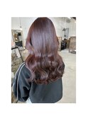 ブリーチなしピンクブラウンカラー