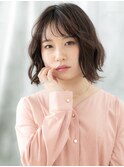暖色系カラーフェミニンゆる巻ボブディq小山20代30代40代
