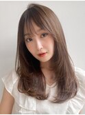 ハイライトカラー斜めバングくびれヘアうるツヤ結べるボブ